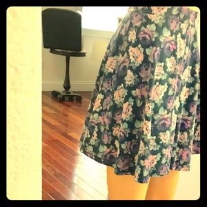 Floral Flared Midi Skirt
